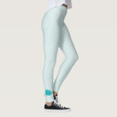 Aqua Lotus Polka Dot Yoga Leggings (Rechts)