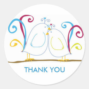 Aqua Love Bird Stickers - Personaliseer ze!