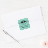 Aqua Love Bird Swirls Wedding Stickers (Envelop)