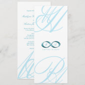 Aqua Love Infinity Hand Clasp Logo Wedding Invite Kaart (Voorkant / Achterkant)