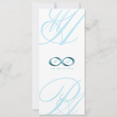 Aqua Love Infinity Hand Clasp Logo Wedding Invite Kaart (Voorkant)