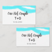 Aqua luchtblauwe pastel één heet paar voeg naam da visitekaartje (Voorkant / Achterkant)