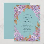 Aqua Maagdenpalm Hydrangea Eucalyptus Bruiloft Kaart (Voorkant / Achterkant)