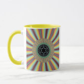 Aqua Magenta Sunburst Fractal Mok (Links)