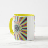 Aqua Magenta Sunburst Fractal Mok (Voorkant links)