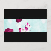 Aqua, Magenta, Zwarte Hartjes Save the Date Kaart (Achterkant)