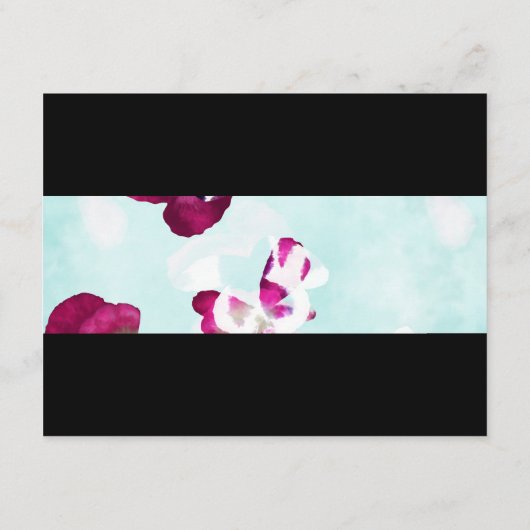 Aqua, Magenta, Zwarte Hartjes Save the Date Kaart (Achterkant)