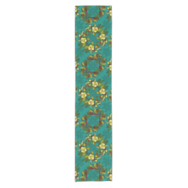 Aqua Magnolia Winter Table Runner Korte Tafelloper