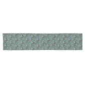 Aqua Mahonie Waterverf Patroon Tafelloper (Horizontaal)