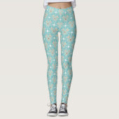 Aqua Mandala Pattern Leggings (Voorkant)