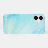 Aqua Marble Abstract Art Phone Case iPhone 16 Hoesje (Achterkant horizontaal)
