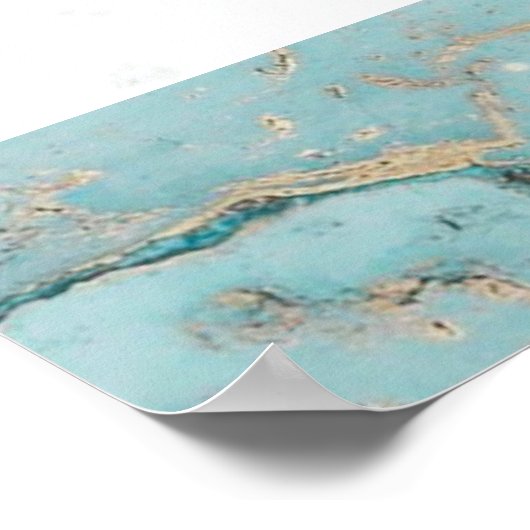 AQUA MARBLE AGATE 10 TABEL WEDDING SEATING CHART POSTER (Hoek)