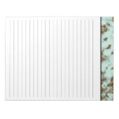 Aqua Marble met Gold Inlay-led 8,5x11 Notitieblok (Voorkant)