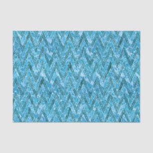Aqua Marbled Chevron Tissuepapier