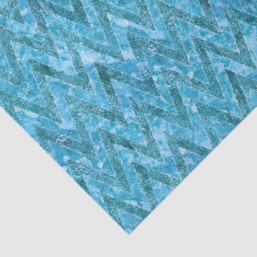 Aqua Marbled Chevron Tissuepapier (Detail)