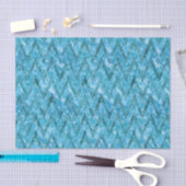 Aqua Marbled Chevron Tissuepapier (Craft)