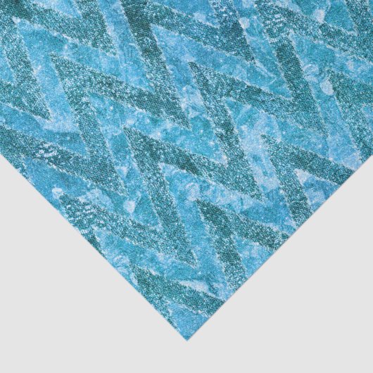 Aqua Marbled Chevron Tissuepapier (Detail)