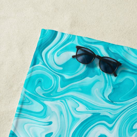 Aqua Marged Paint NAME Oranje Modern Surfer Water Strandlaken (In situ)