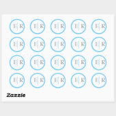 Aqua Marigold Monogram Stickers (Vel)