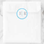 Aqua Marigold Monogram Stickers (Tas)