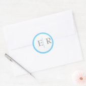Aqua Marigold Monogram Stickers (Envelop)