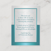 Aqua-marine en Silver Floral Enclosure Kaart (Achterkant)