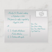 Aqua-marine en Silver R.S.V.P. Briefkaart (Achterkant)