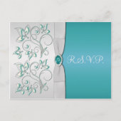 Aqua-marine en Silver R.S.V.P. Briefkaart (Voorkant)
