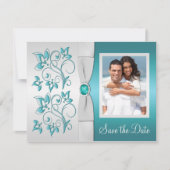 Aqua-marine en Silver Reply Kaart II (Voorkant)