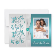 Aqua-marine en Silver Reply Kaart II