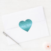 Aqua-marine Floral 1,5" hart Sticker (Envelop)