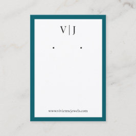 Aqua Marine Monogram Sieraden Oorbellen Displaykaa Visitekaartje