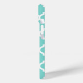 Aqua Marokkaans #5 Koraalrood 3 Initiële Monogram Case-Mate iPhone Case (Achterkant / Links)