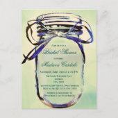 Aqua Mason Jar Bridal Shower BRIEFKAART (Voorkant)