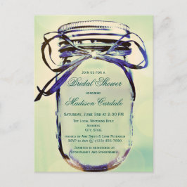 Aqua Mason Jar Bridal Shower BRIEFKAART