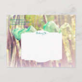 Aqua Mason Jars Fence Post Save the Date Briefkaar Aankondigingskaart (Achterkant)