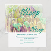 Aqua Mason Jars op Fence Post Wedding RSVP-kaarten RSVP Kaartje (Voorkant / Achterkant)