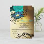 Aqua Masquerade Ball Mask Kostuum Halloween Onderd Kaart (Staand voorkant)