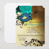 Aqua Masquerade Ball Mask Kostuum Halloween Onderd Kaart (Voorkant / Achterkant)