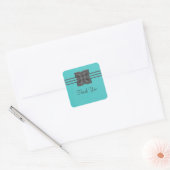 Aqua Medallion Border Dank u Stickers (Envelop)