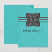 Aqua Medallion Border Table Briefkaart (Voorkant / Achterkant)