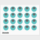 Aqua Medallion Border Wedding Stickers (Vel)