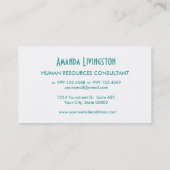 Aqua MENSELIJK MIDDELEN CONSULTANT Eenvoudige stij Visitekaartje (Achterkant)