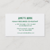 Aqua MENSELIJK MIDDELEN CONSULTANT Eenvoudige stij Visitekaartje (Achterkant)