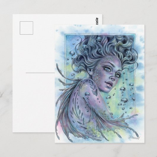 Aqua Mermaid Briefkaart (Voorkant / Achterkant)