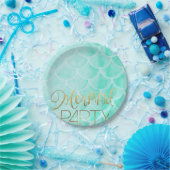 Aqua Mermaid Party | Onder het Zee Verjaardag Papieren Bordje (Feest)