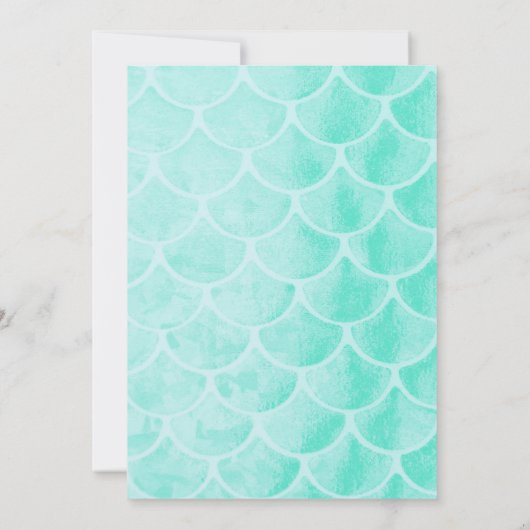 Aqua Mermaid Party | Onder Zee Birthday Foto Kaart (Achterkant)