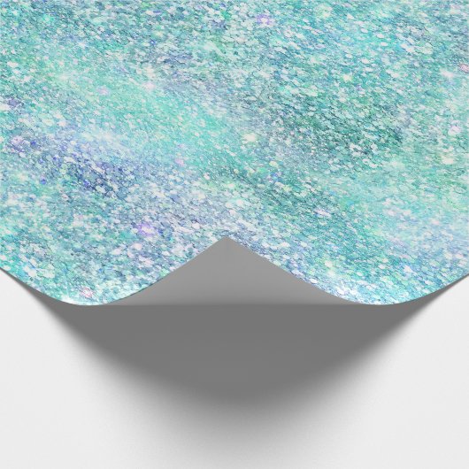 Aqua Mermaid Sparkle Cadeaupapier (Hoek)