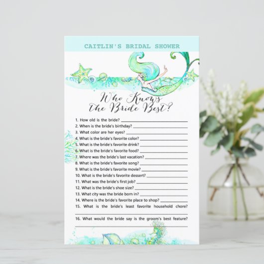 Aqua Mermaid Vrijgezellenfeest Game (Staand voorkant)