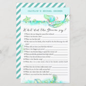 Aqua Mermaid Vrijgezellenfeest Game (Voorkant / Achterkant)